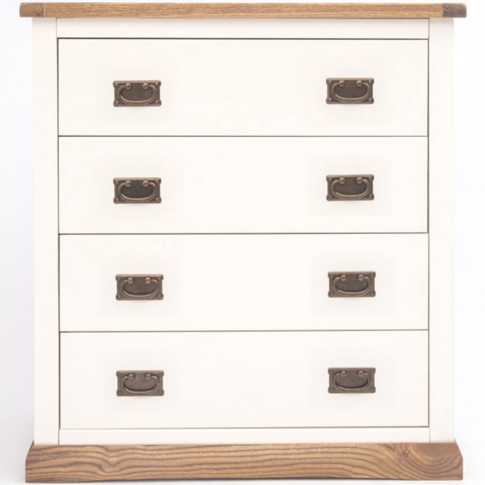 Tropea 4 Drawer Off White Chest of Drawers with Brass Drop Handles Image 2