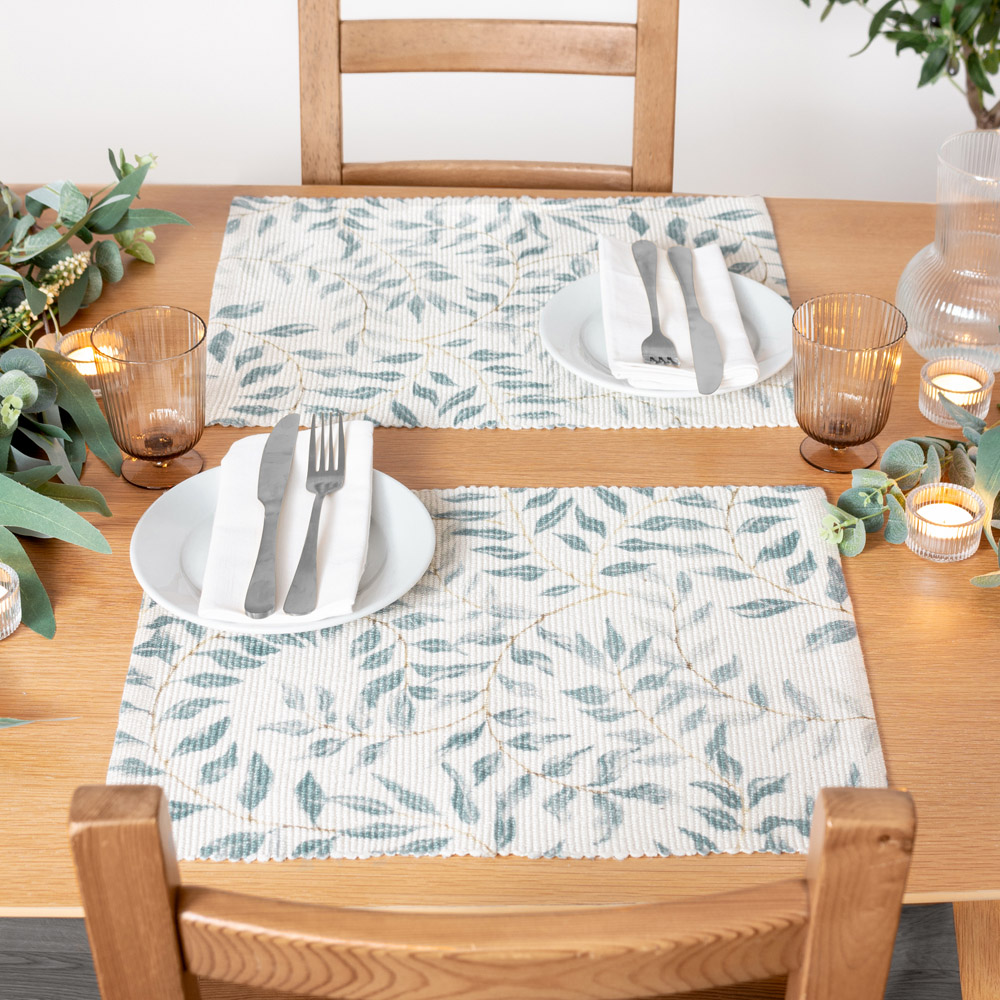 Evans Lichfield 4 Pack Green Vinea Placemat 46 x 36cm Image 5