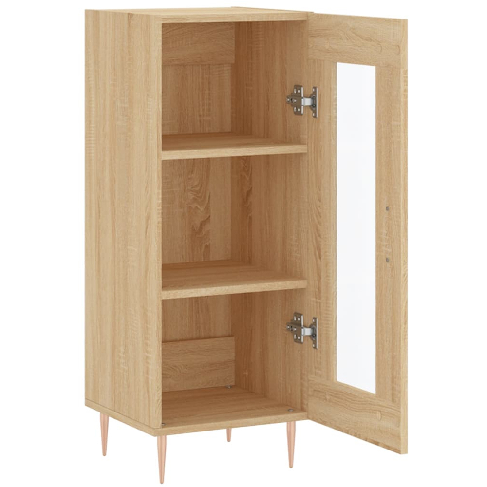 vidaXL Single Glass Door Sonoma Oak Sideboard Image 6