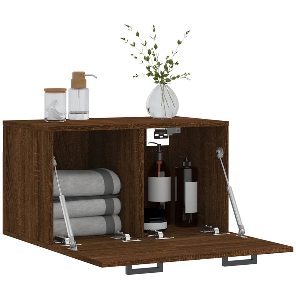 vidaXL Single Door Brown Oak Wall Mounted Cabinet Image 4