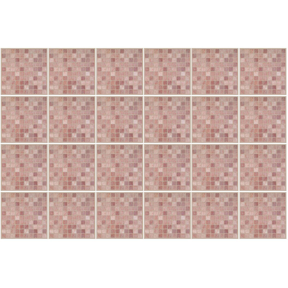 Walplus Vintage Pink Marble Mosaic Tile Sticker 24 Pack Image 2