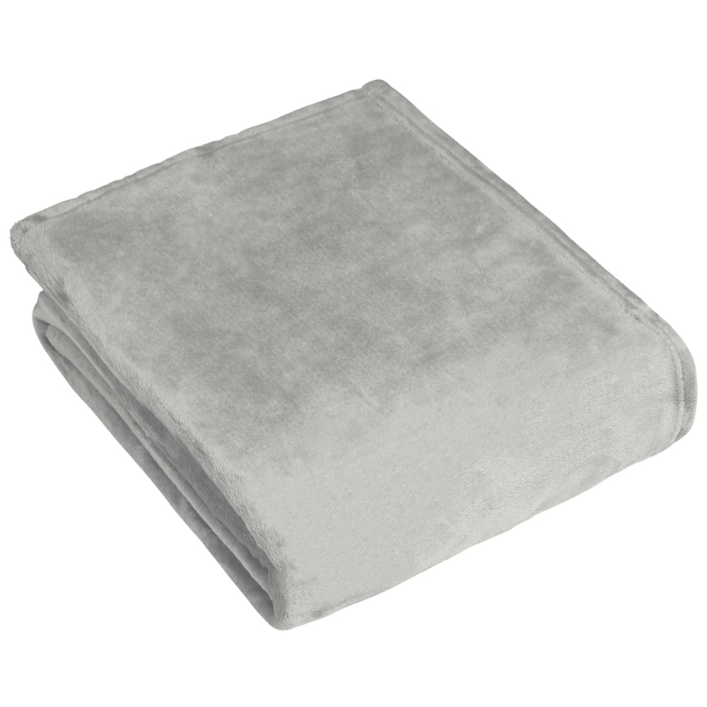 furn. Harlow Grey Fleece Throw 140 x 180cm Image 1