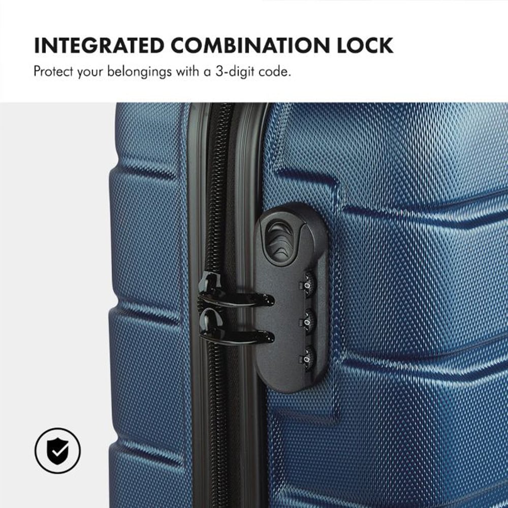 VonHaus 3 Piece Navy Hardshell Luggage Set Image 6