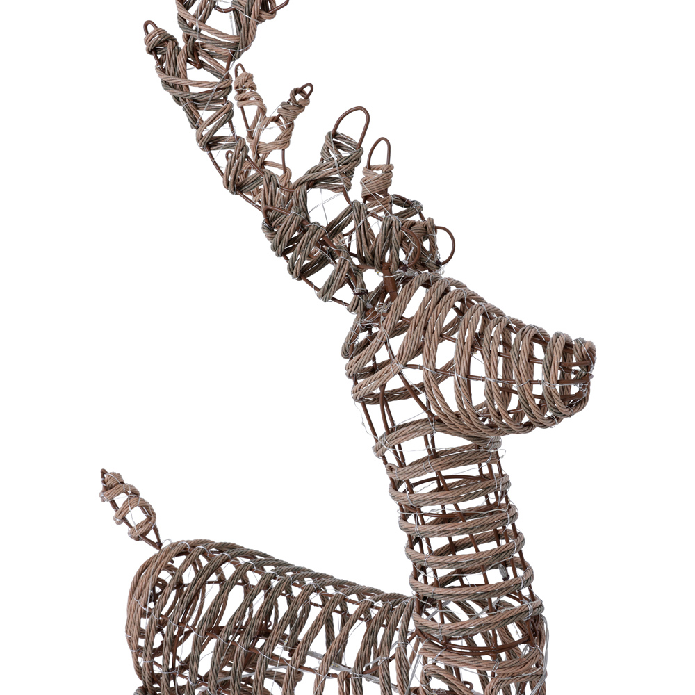 Charles Bentley Large Rattan Light Up Reindeer Christmas Decoration 120cm Image 3