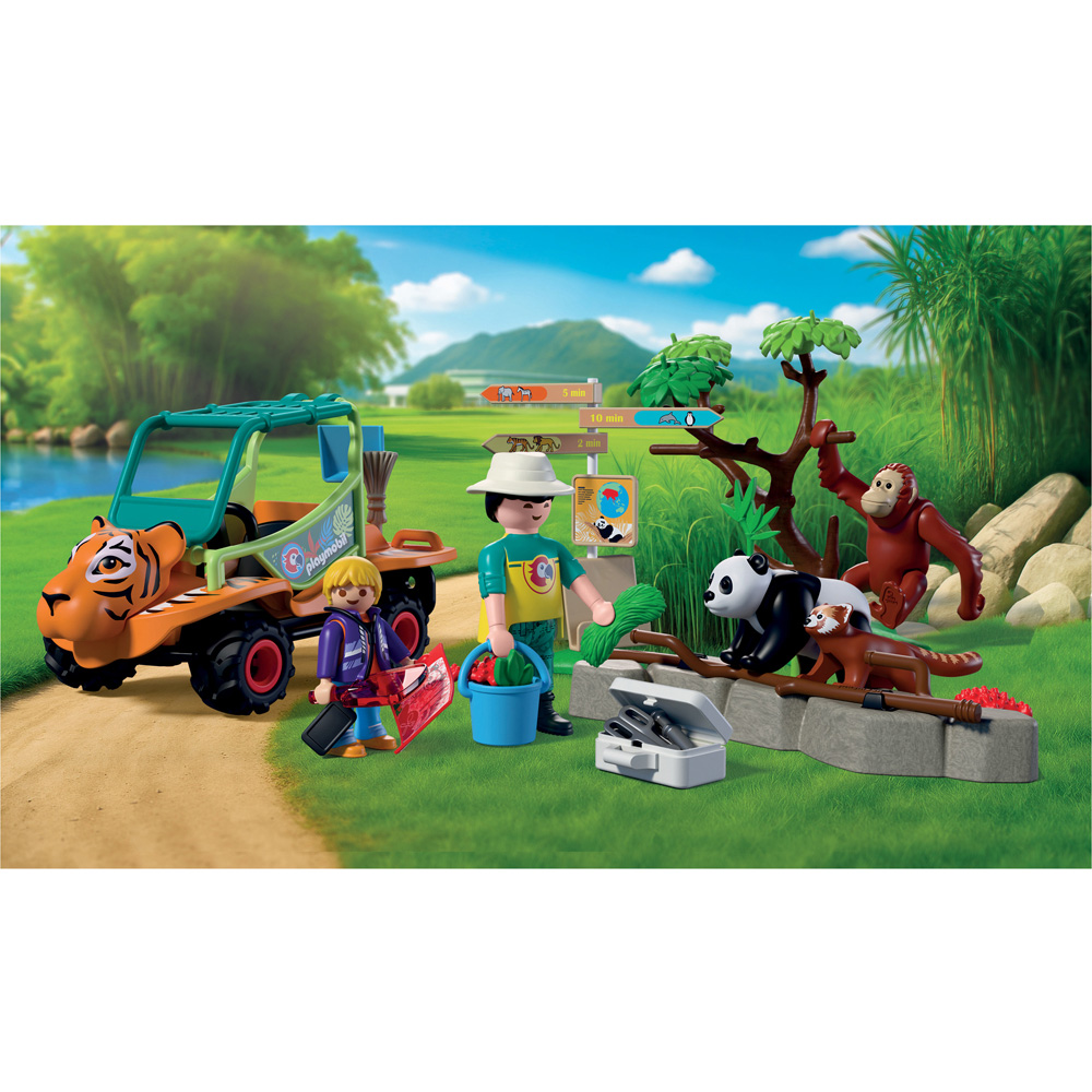 Playmobil Zoo Caretaker with Vehicle Playset Image 5