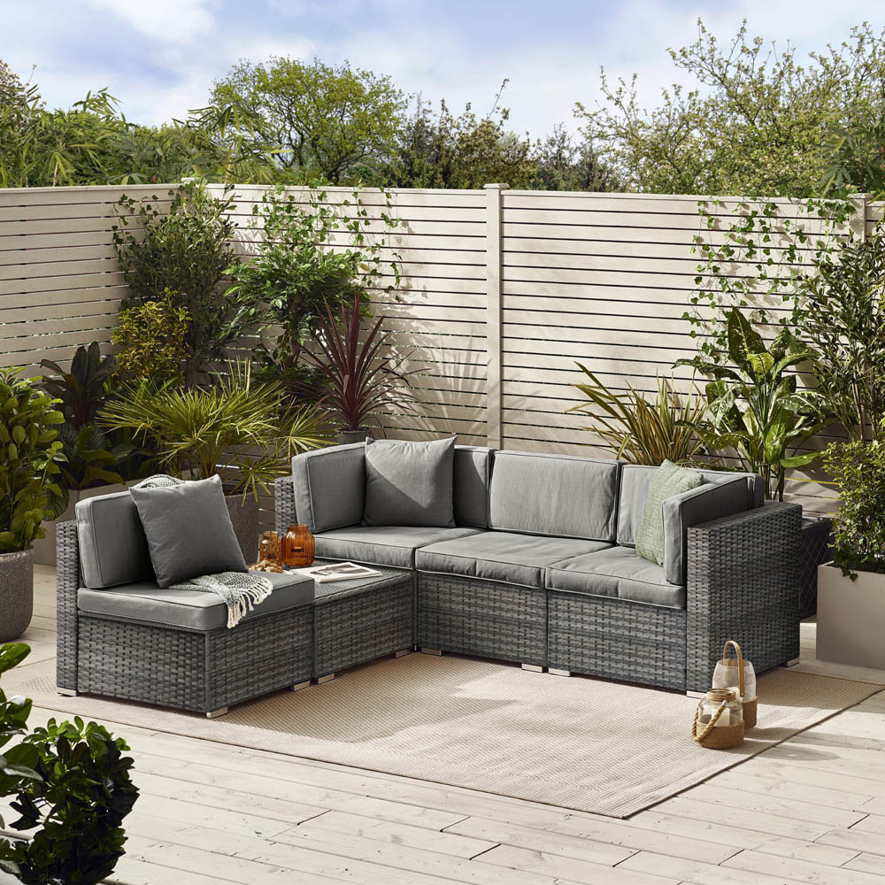 Furniturebox Windermere 4 Seater Grey Rattan Sofa Lounge Set Image 7