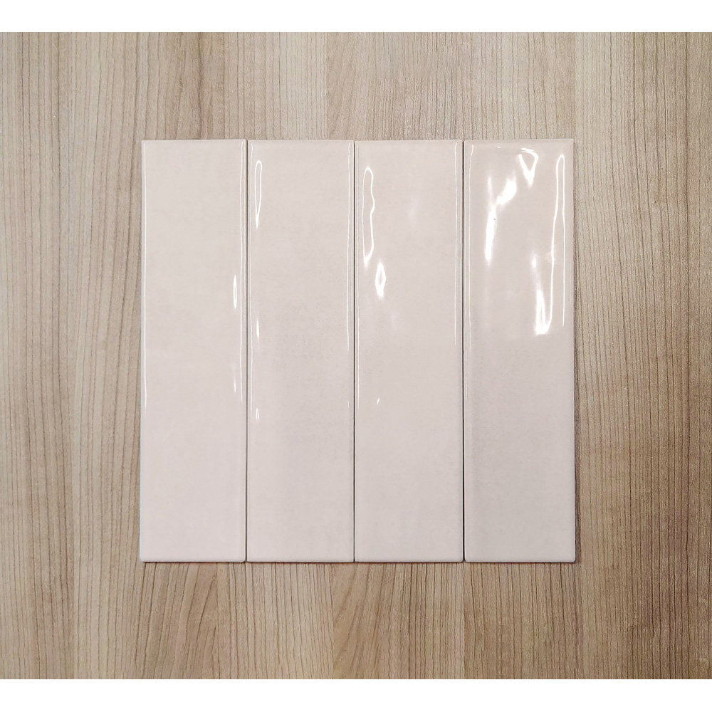 Top Ceramics Beige Gloss Flat Bumpy Metro Ceramic Wall Tile 300 x 75mm Image 2