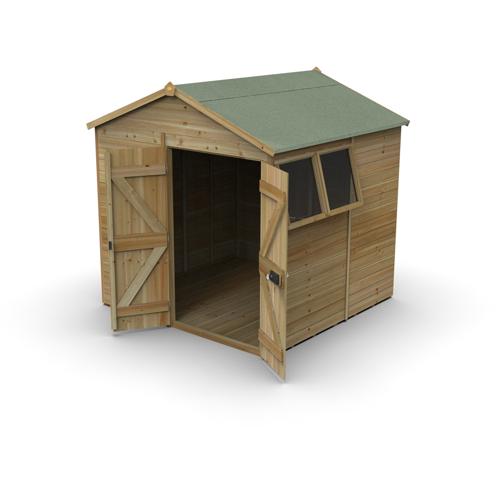 Forest Garden Timberdale 7 x 7ft 2 Opening Apex Shed Image 3