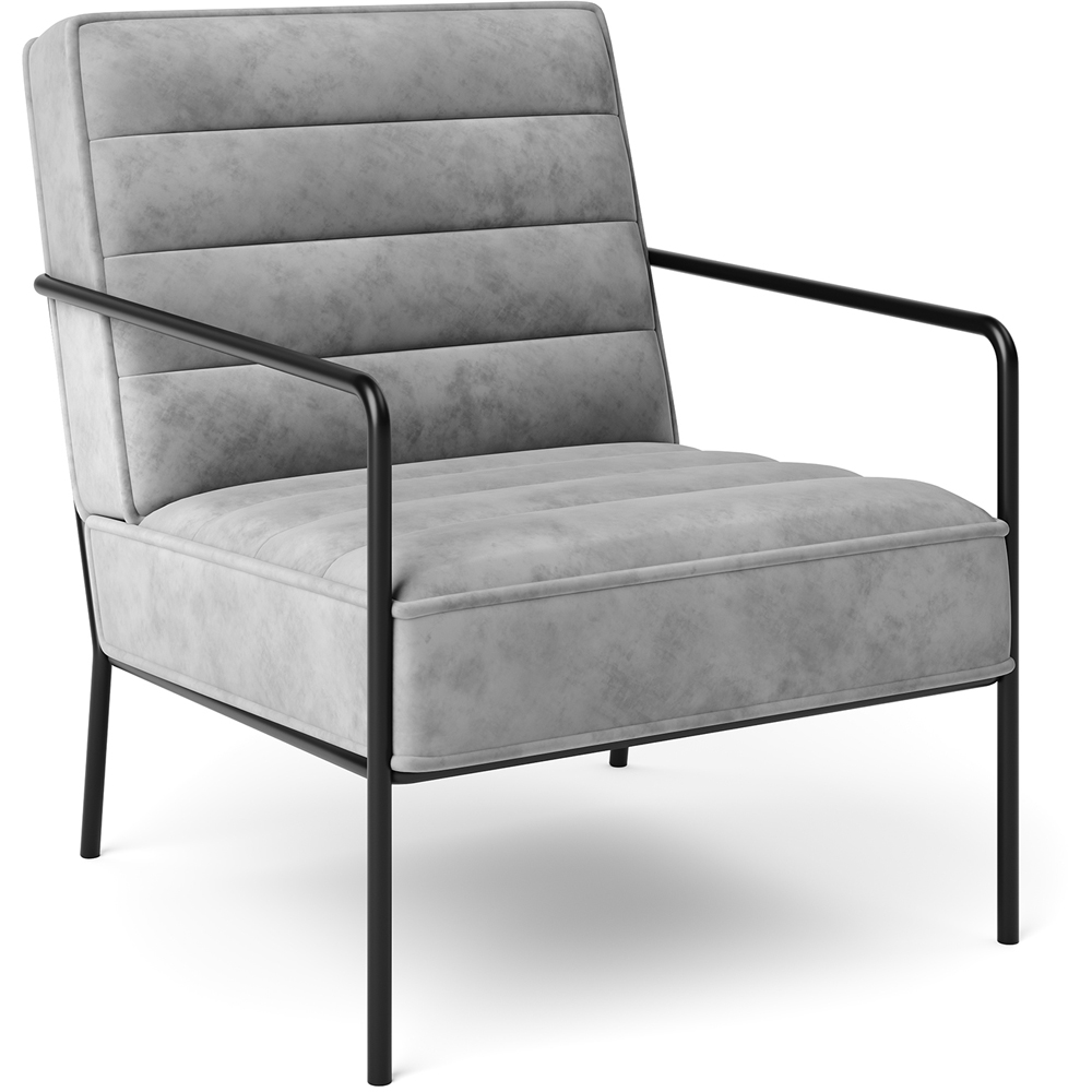Dorel Bookham Plush Grey Velvet Accent Chair Image 2
