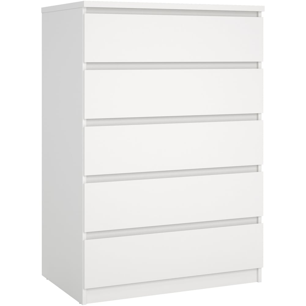 Florence Naia 5 Drawer White Chest of Drawers Image 2