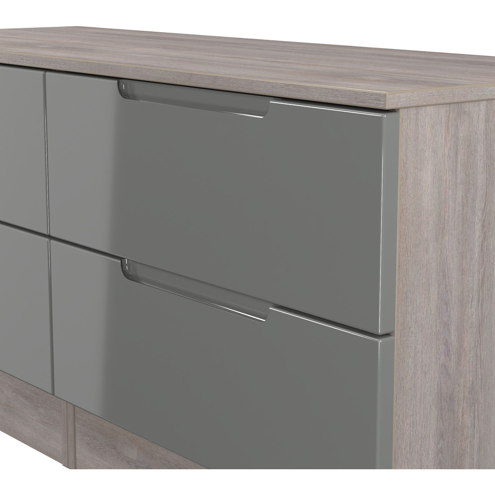 Crowndale Milan 4 Drawer Grey Gloss and Oak Bed Box Image 5
