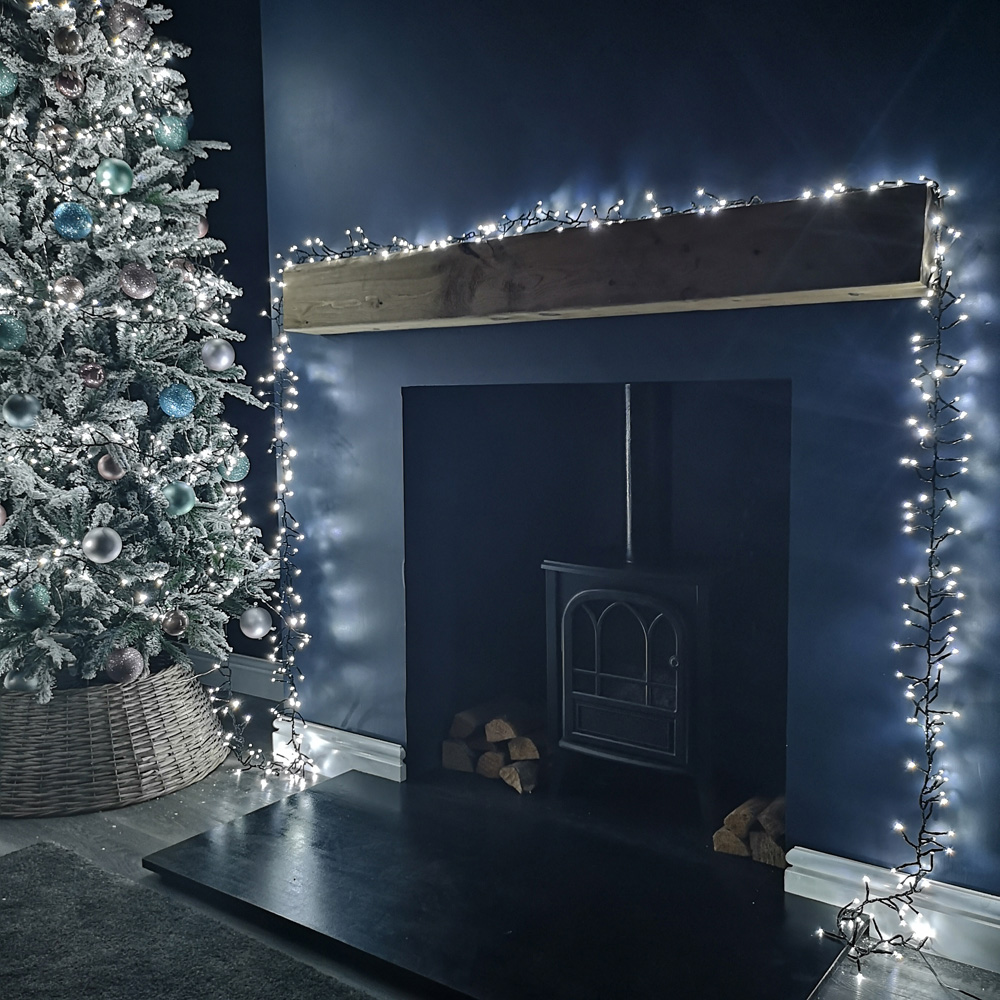 Samuel Alexander White or Warm White LED Connectable Christmas Cluster Curtain Light 4.8m Image 2