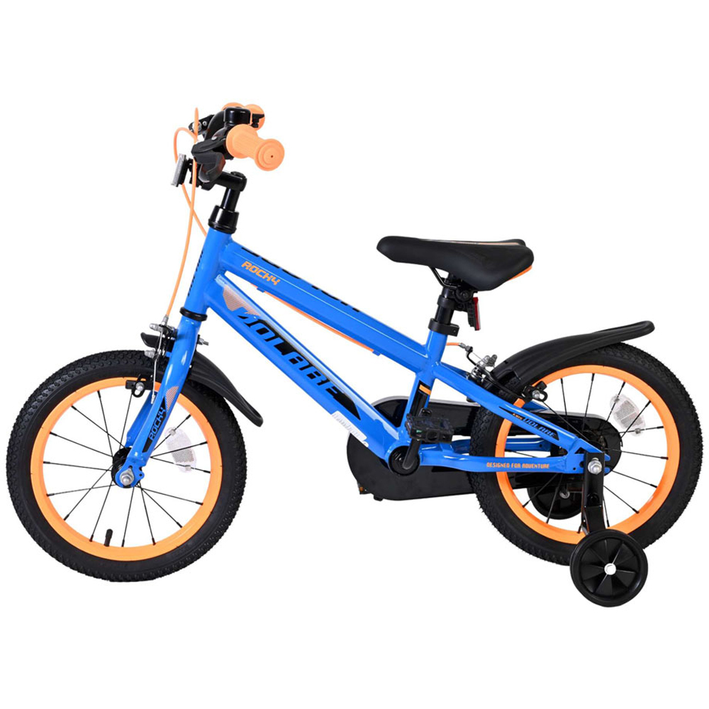 Volare Rocky Kids 14 inch Blue Bike with Stabilisers Image 5