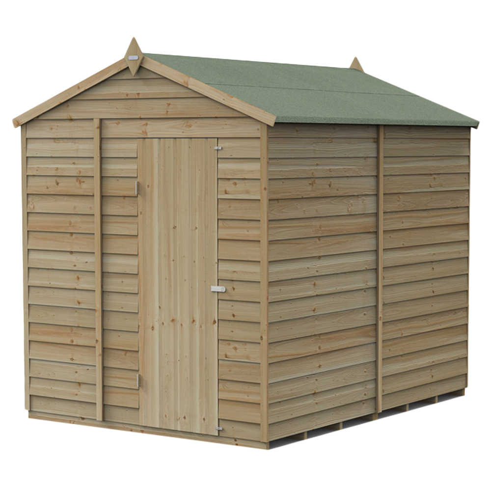Forest Garden 4LIFE 6 x 8ft Single Door Apex Shed Image 1