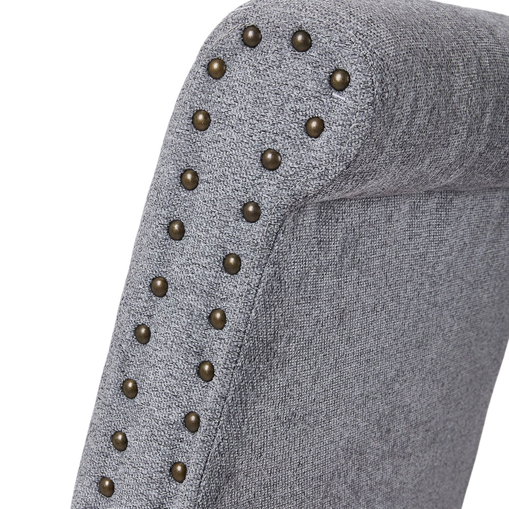 Living and Home Set of 2 Grey Linen Upholstered Dining Chairs Image 7