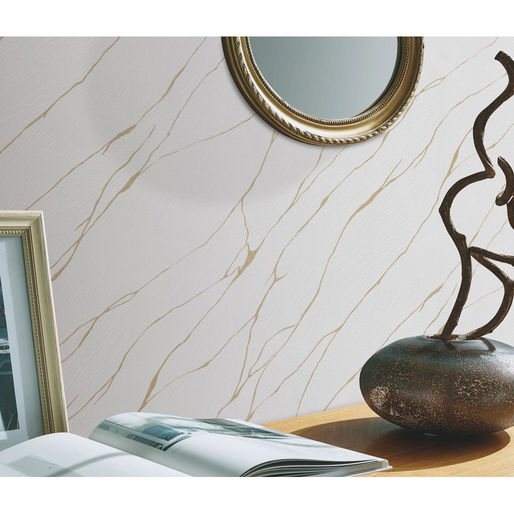 Erismann Calore Marble White Wallpaper Image 6
