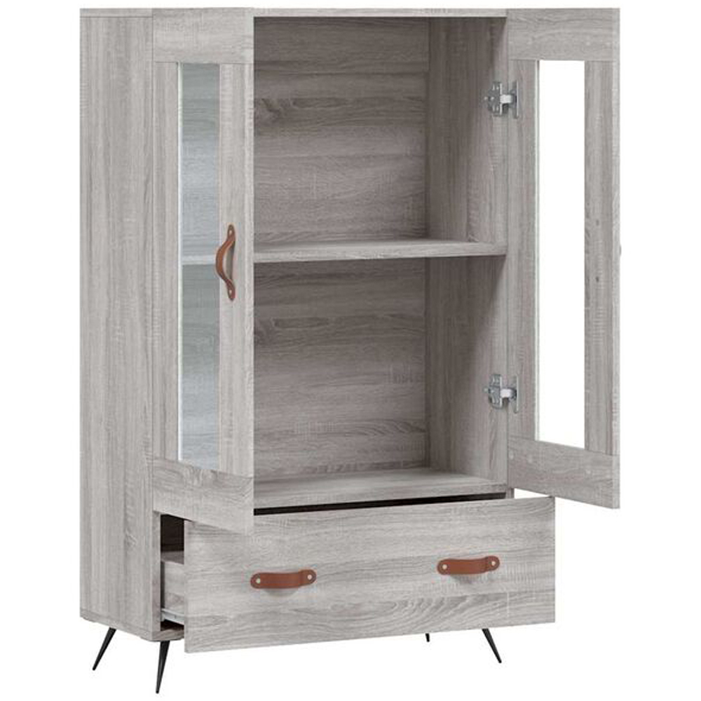 vidaXL 2 Door Single Drawer Grey Sonoma Wooden Highboard Image 3