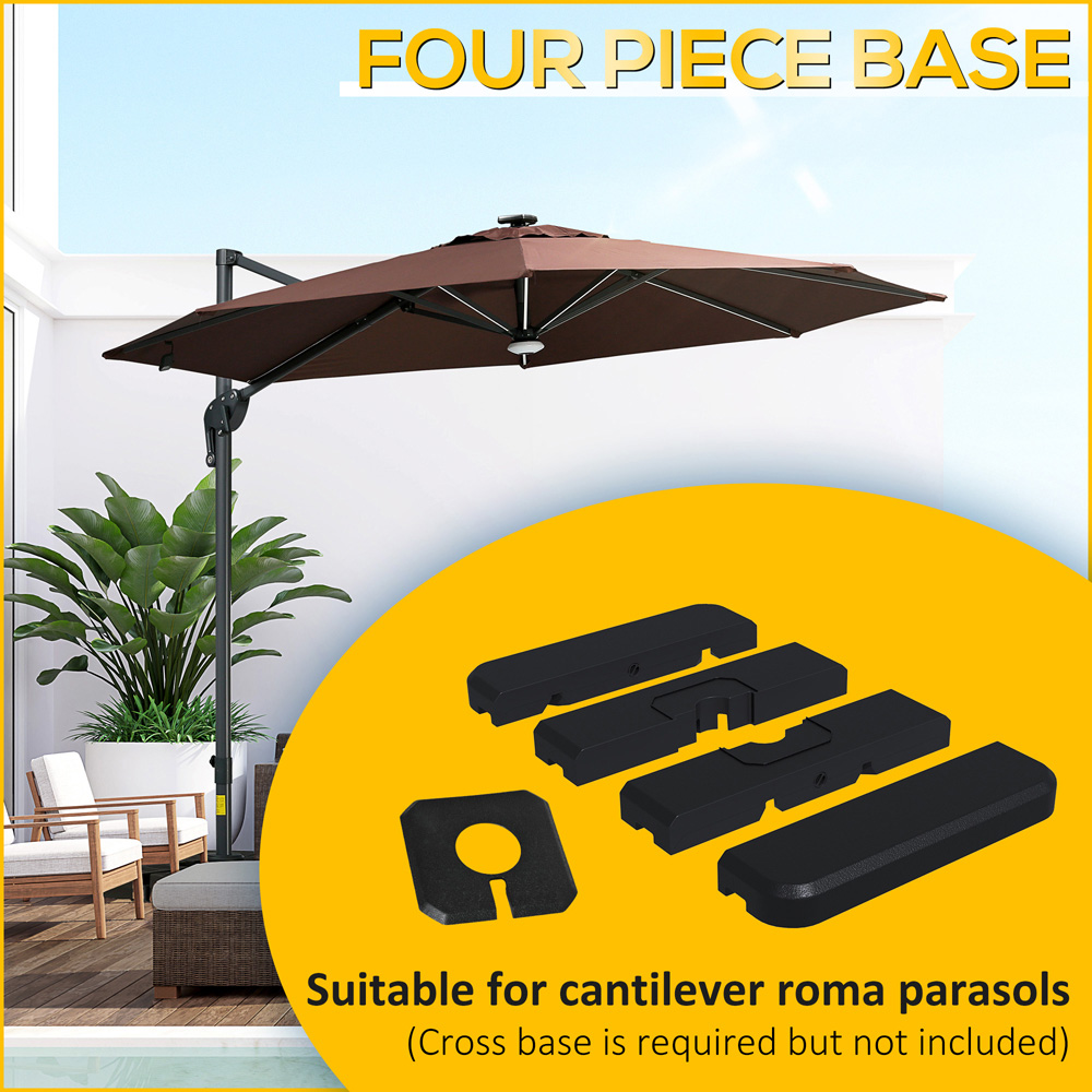 Outsunny 4 Piece Black Parasol Base Weights Image 4