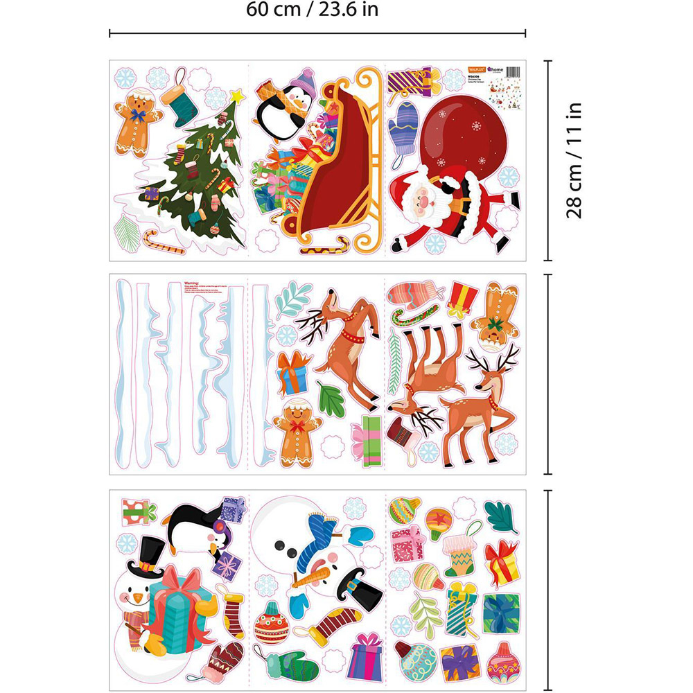 Walplus Christmas Day Colourful Cartoon Self Adhesive Wall Stickers 75 Piece Image 6
