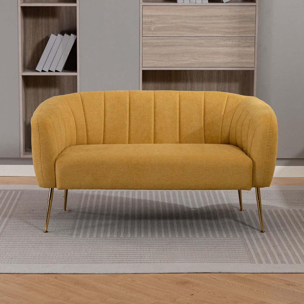 Artemis Home Stanton 2 Seater Yellow Fabric Shell Accent Sofa Image 3