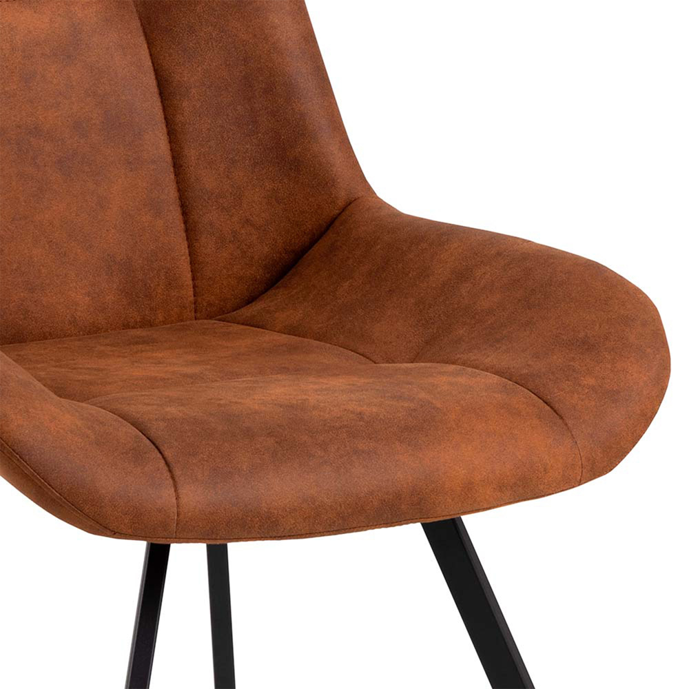 Florence Waylor Set of 2 Brown Fabric Dining Chair Image 7