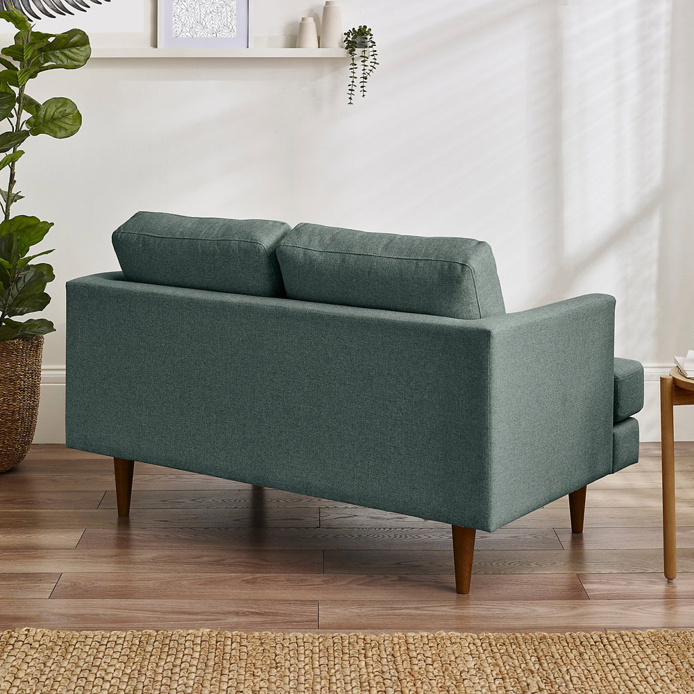 Furniturebox Flora 2 Seater Green Fabric Recycled Sofa Image 4