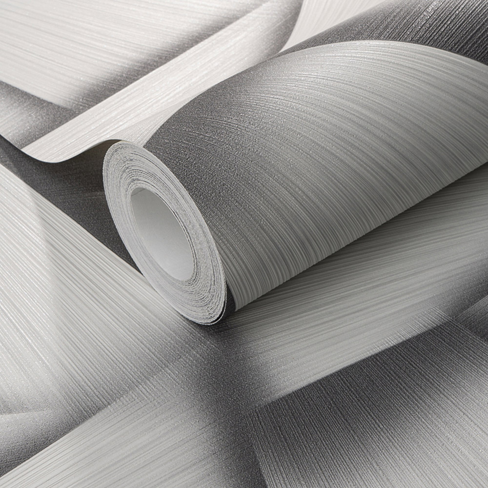 Erismann Pose Striking Geometric Textured Grey Vinyl Wallpaper Image 2