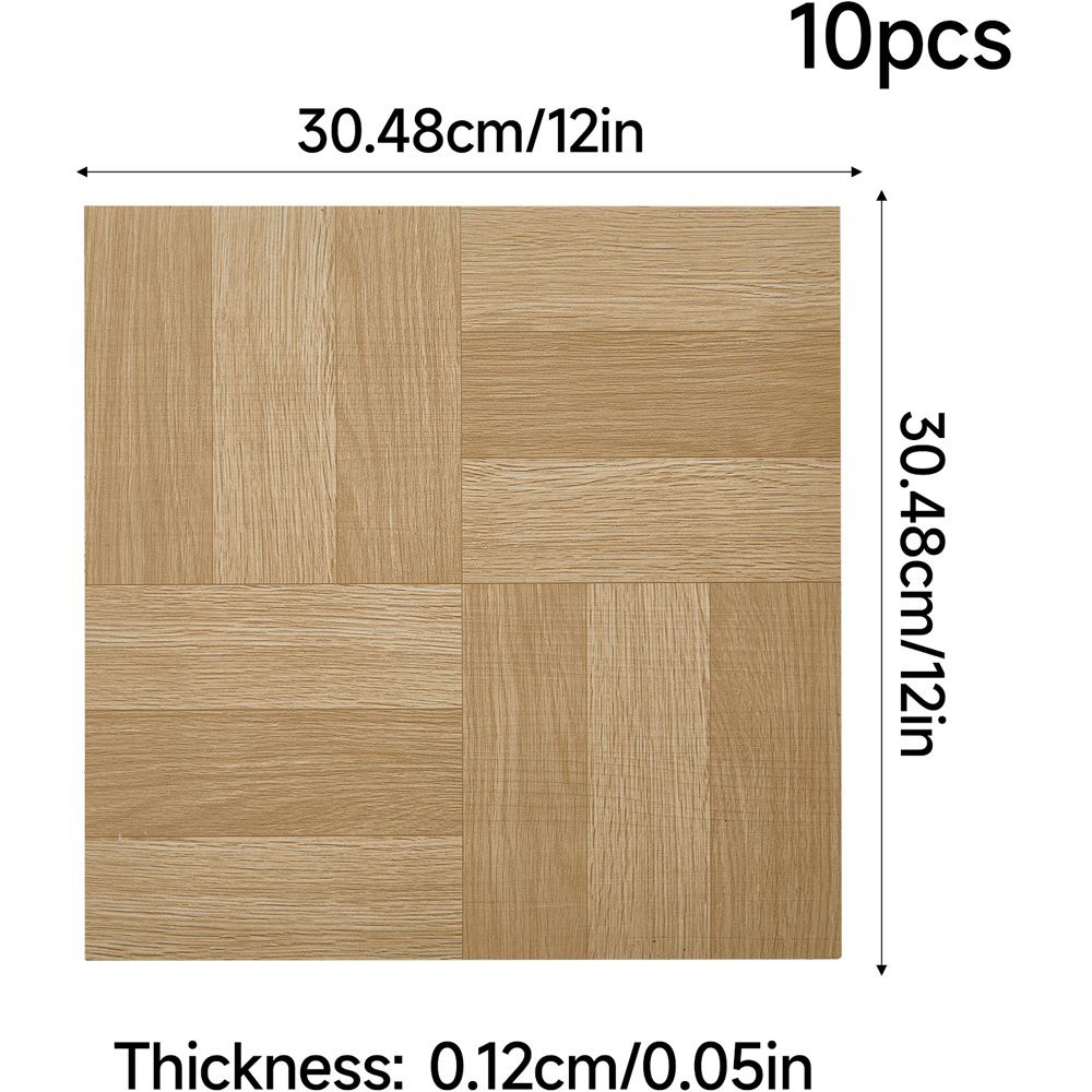 Living and Home Parquet Light Brown Self-Adhesive PVC Flooring Tile 10 Pack Image 9