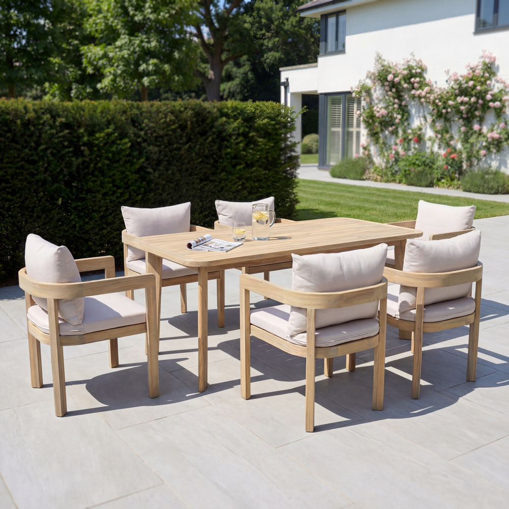 Artemis Home Sundrift 6 Seater Garden Dining Set Teak Image 6