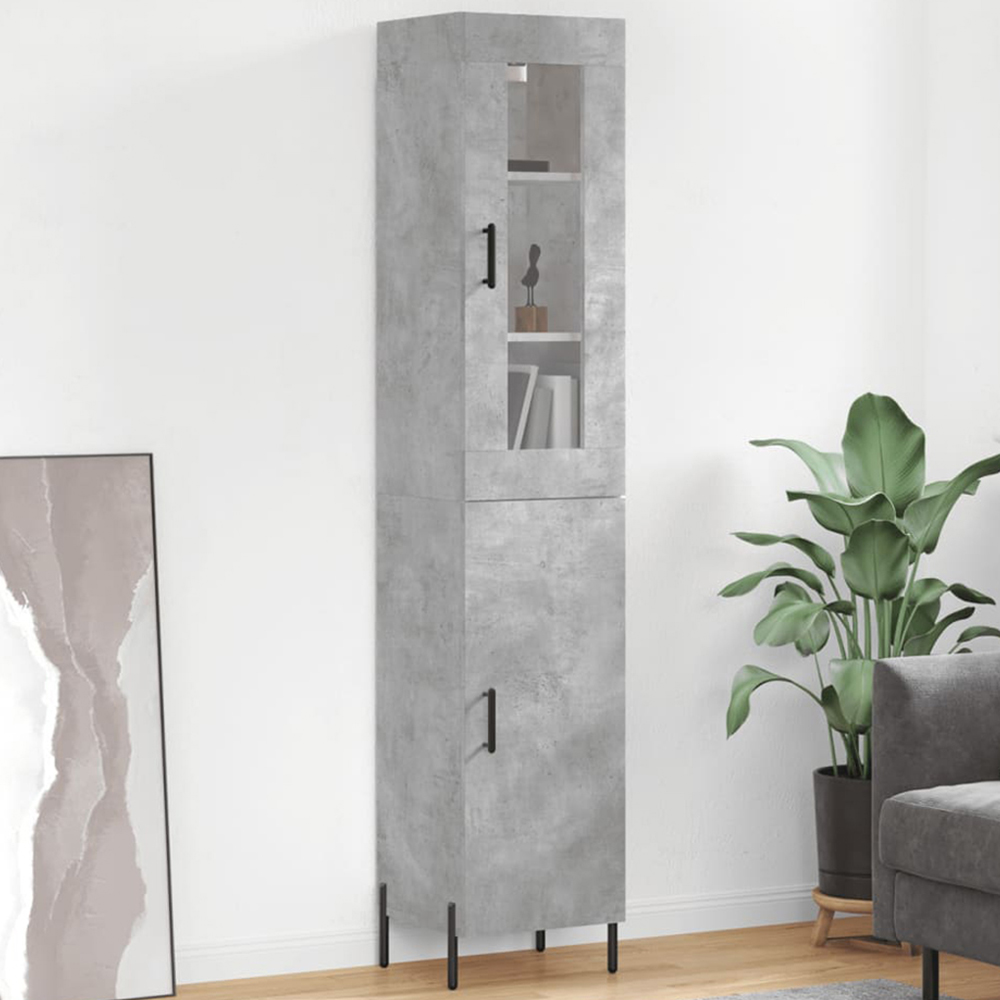 vidaXL 2 Door Concrete Grey Highboard Image 1