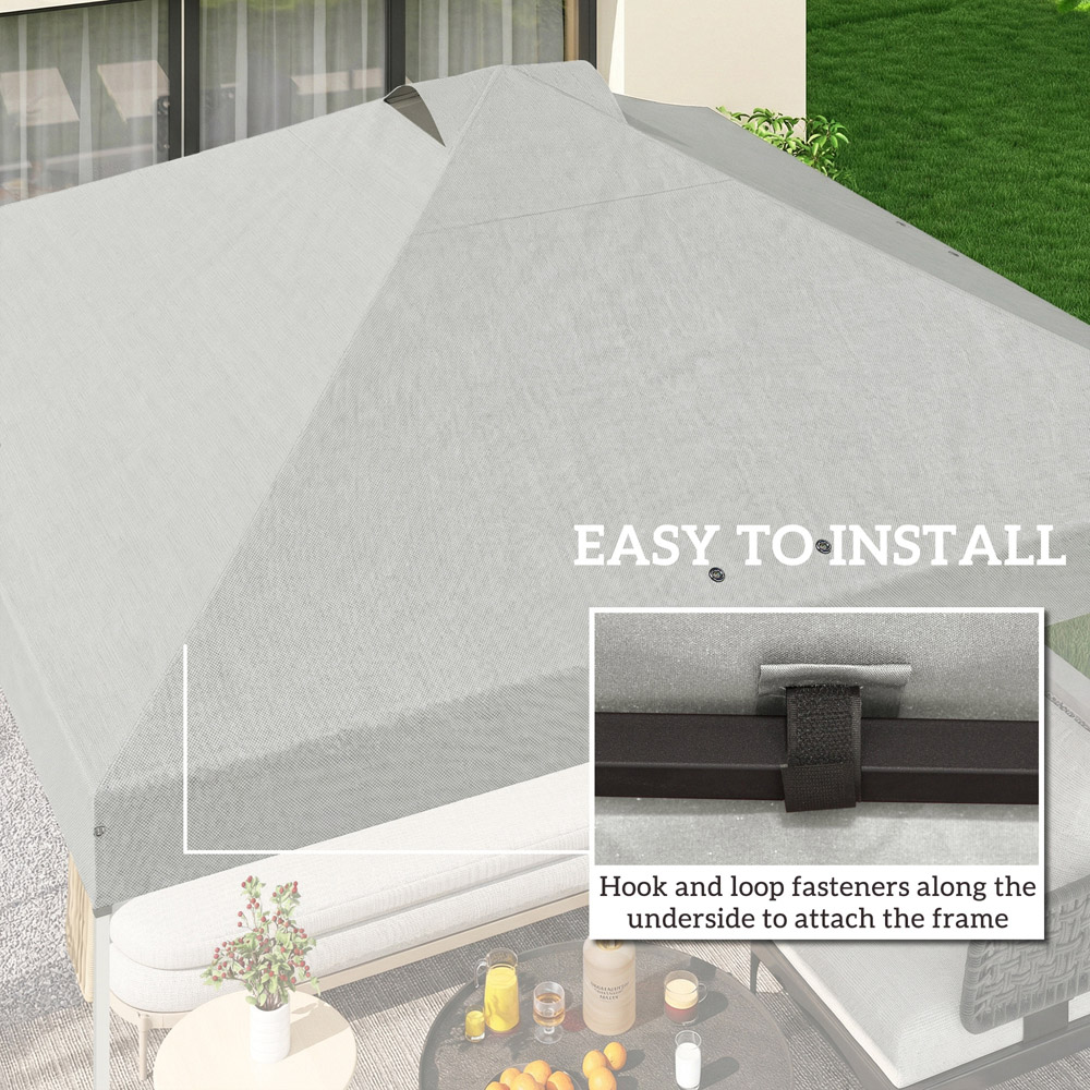 Outsunny 3 x 3m White Waterproof Gazebo Roof Replacement Cover Image 5