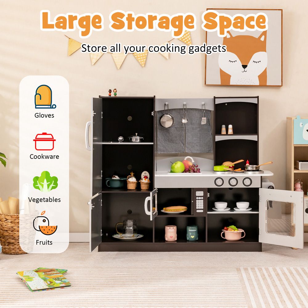 Costway Kids Wooden Kitchen Play Set Image 4