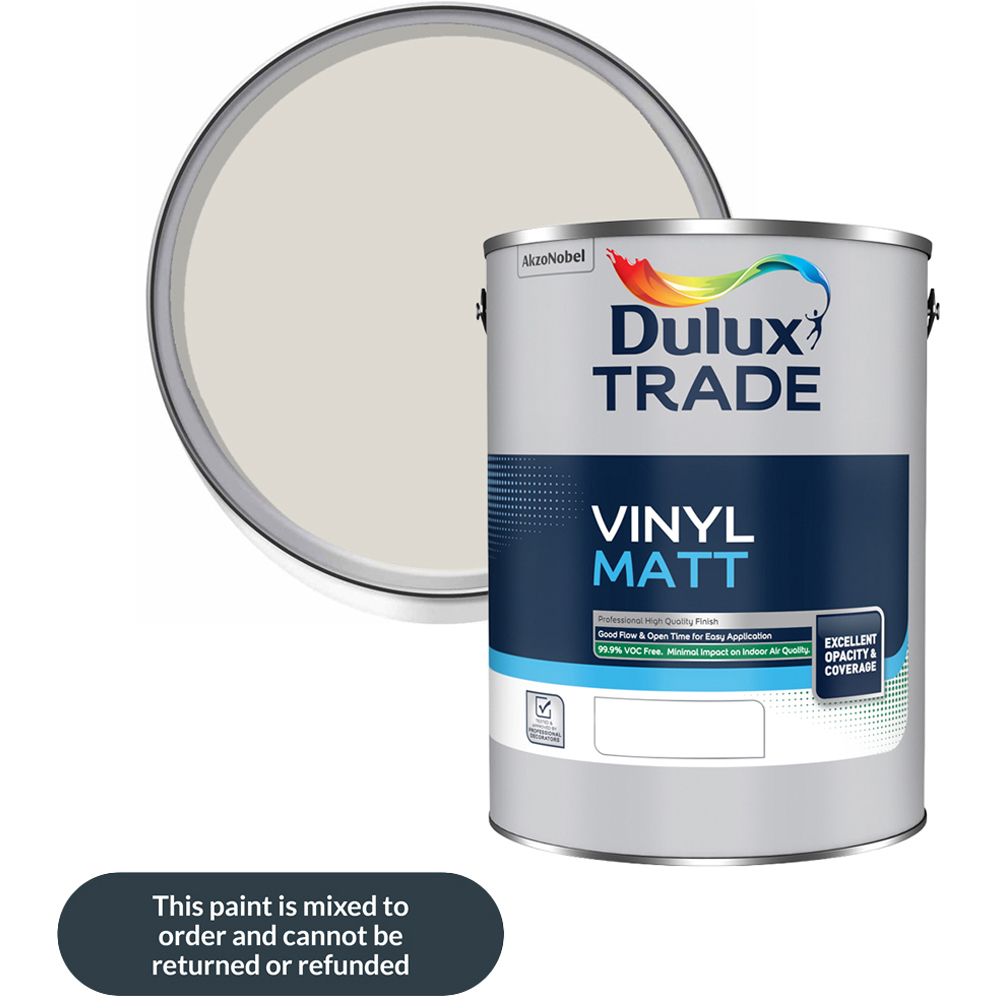 Dulux Trade Khaki Mists 5 Walls and Ceilings Vinyl Matt Paint 5L Image 1