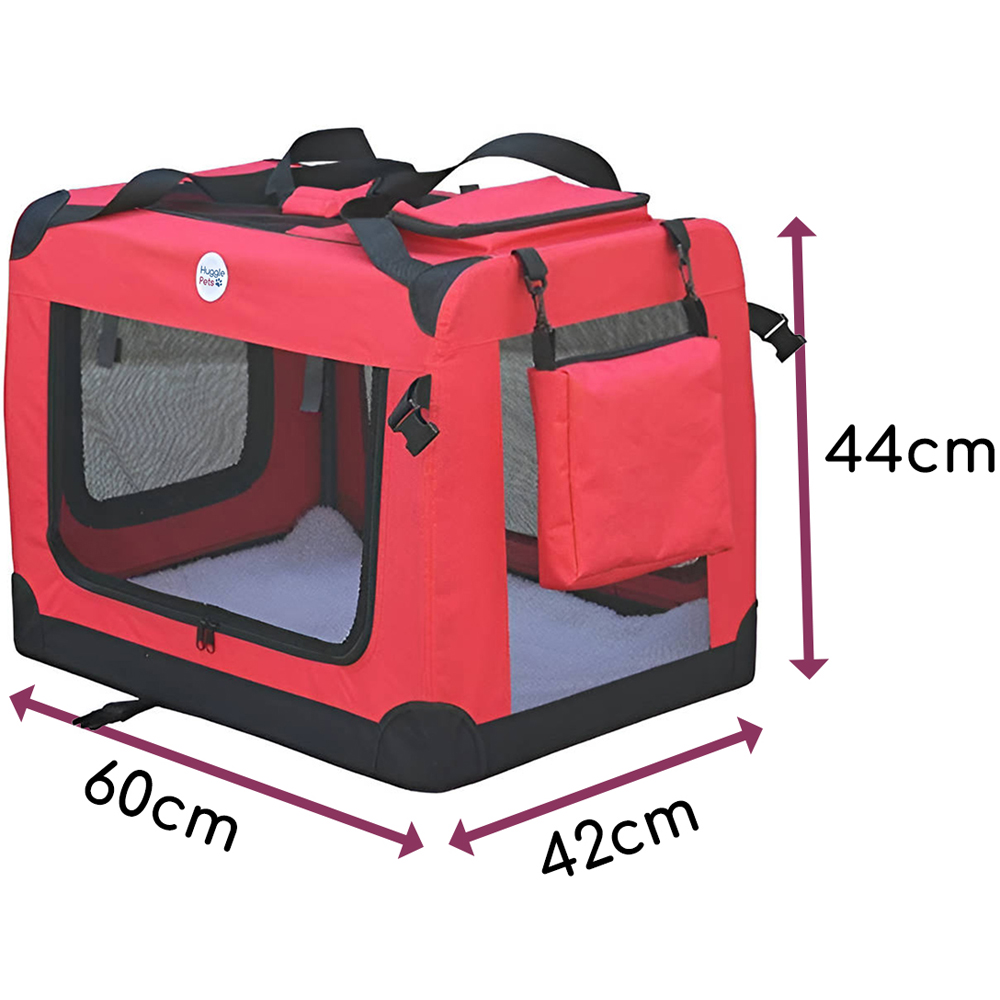 HugglePets Medium Red Fabric Crate 60cm Image 6