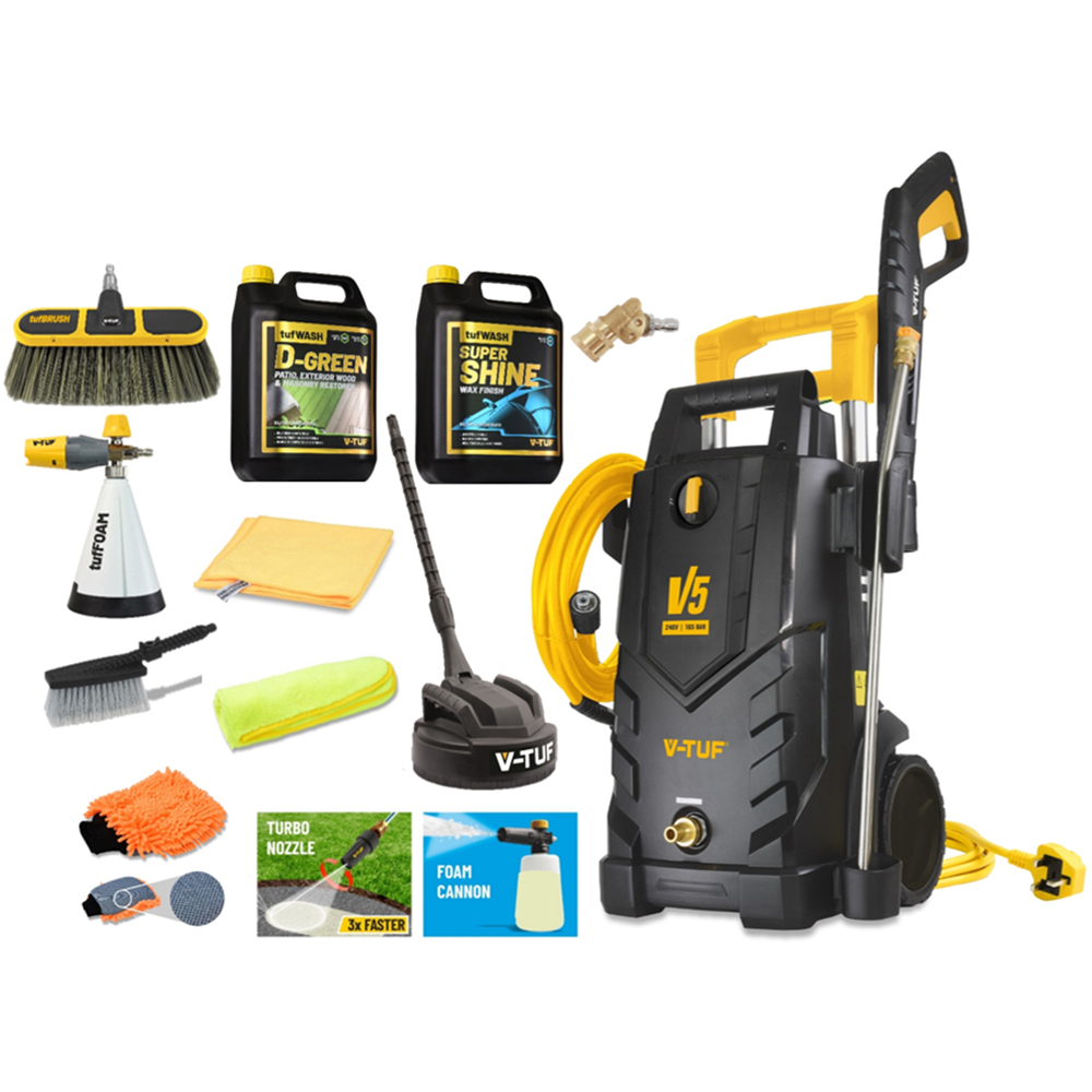 V-TUF V5 240 X2 Tough DIY Electric Pressure Jet Washer 165Bar with Pro Cleaner Kit Image