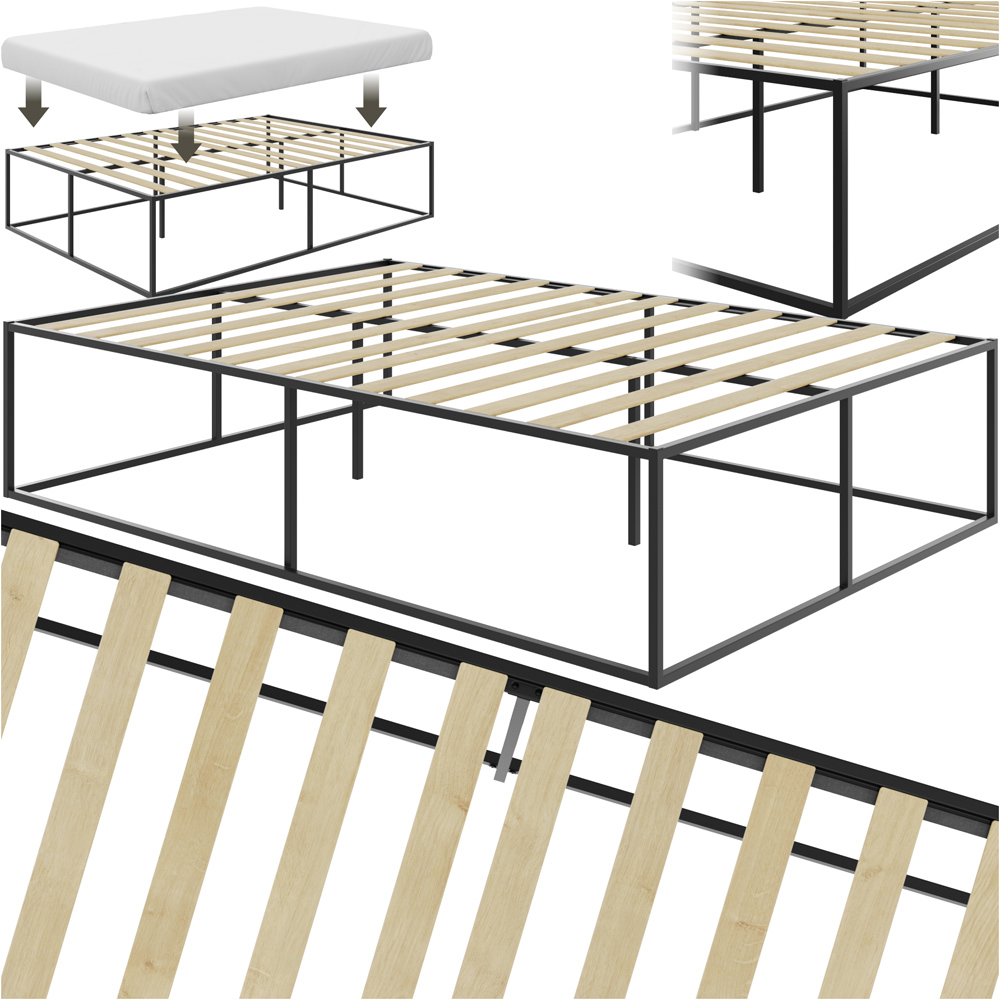 tectake Kyoto Double Steel Bed Frame Image 2