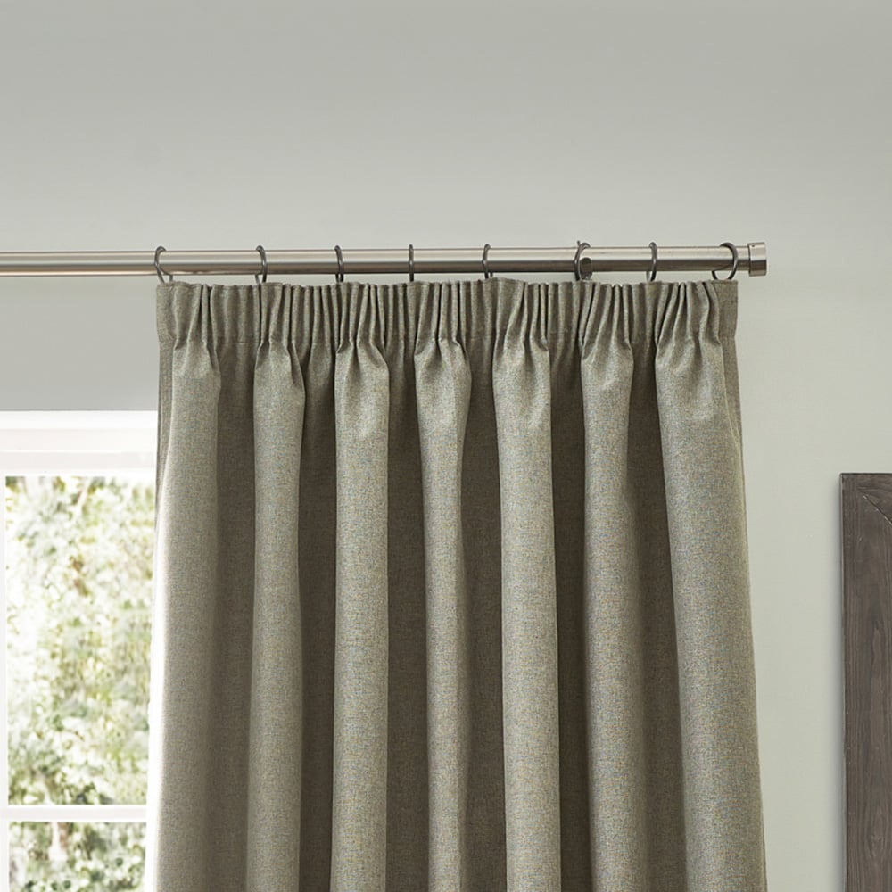 furn. Dawn Natural Blackout Pencil Pleat Curtains 168 x 183cm Image 2
