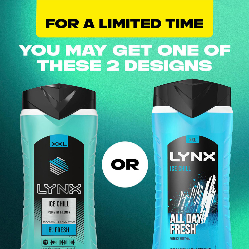 Lynx Ice Chill Shower Gel 500ml and XXL Body Spray 250ml Bundle Image 3