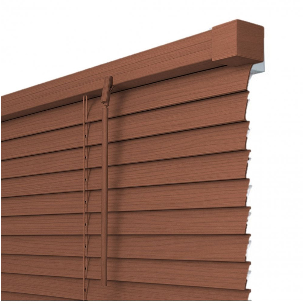 New Edge Blinds Wood Grain PVC Venetian Blind Cherry 70cm Image 4
