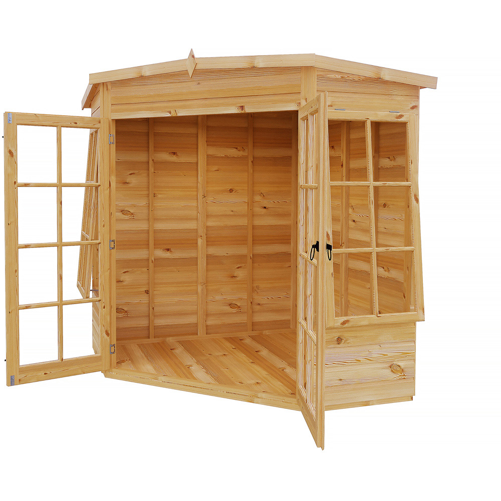 Shire Hampton 6 x 6ft Shiplap Pent Garden Corner Summerhouse Image 3