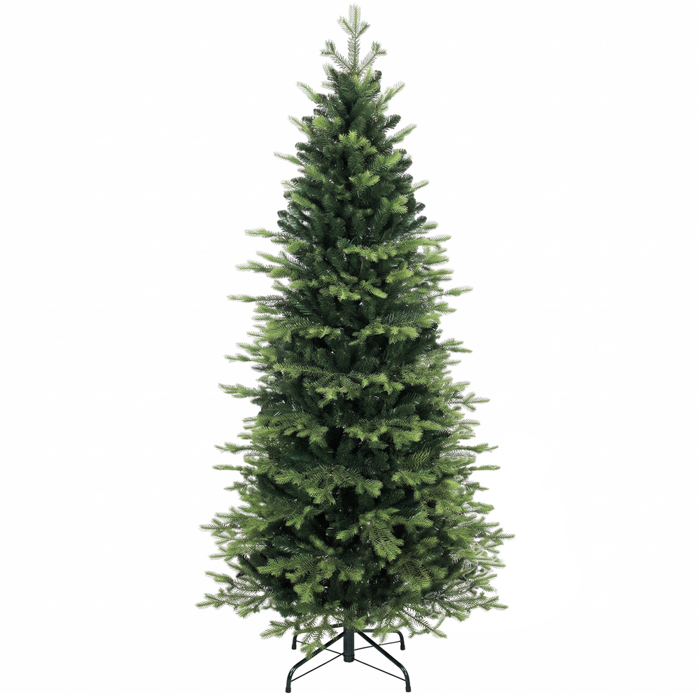 HOMCOM Green Geneva Fir Hinged Artificial Christmas Tree with 2079 Branch Tips 7ft Image 1