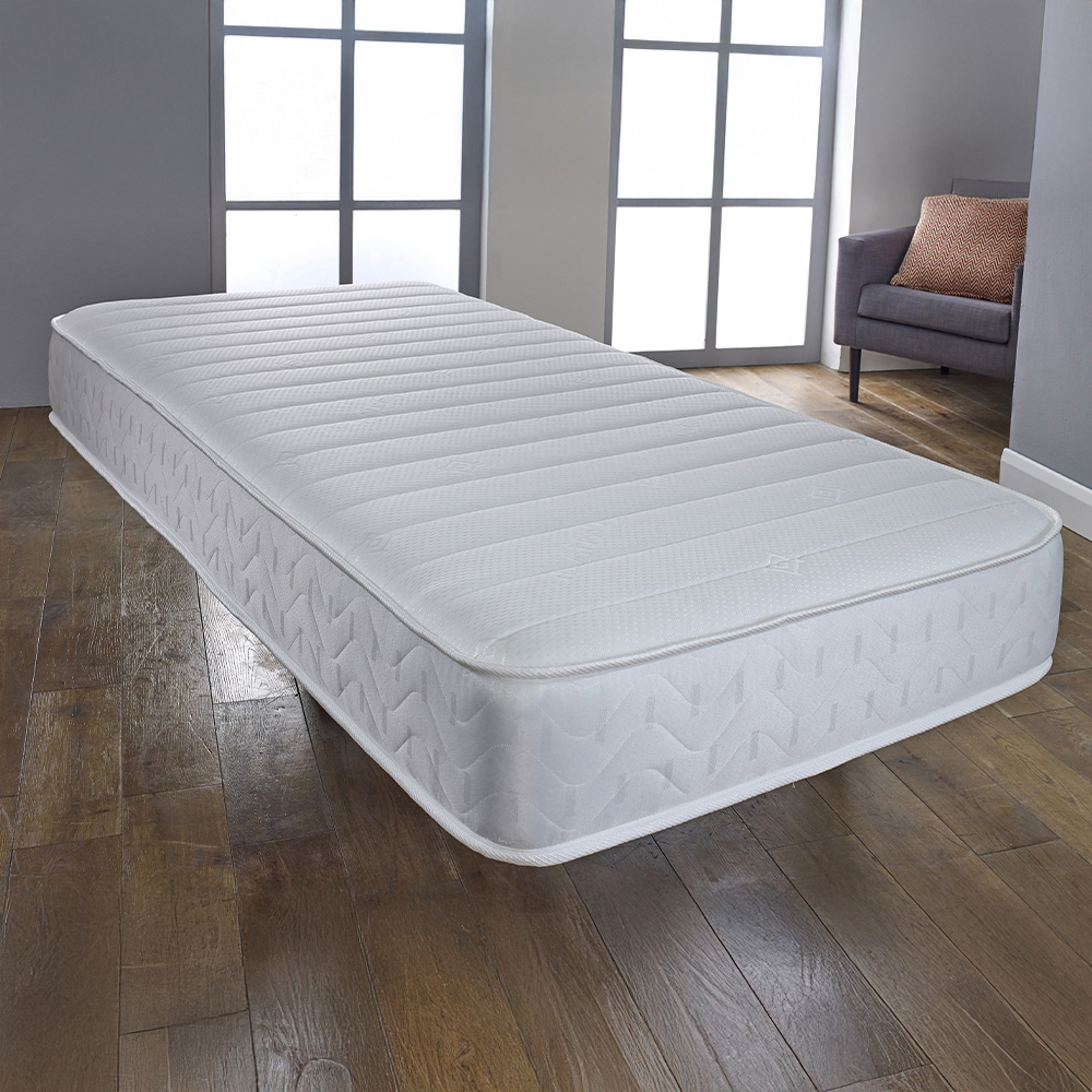 Starlight Beds Single White Straight Line Hybrid Memory Foam Spring Mattress Image 2