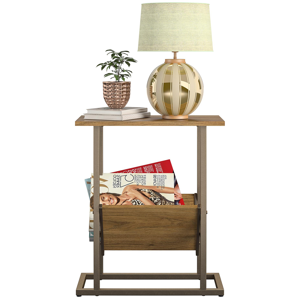 Novogratz Regal 2 Shelf Walnut End Table Image 5