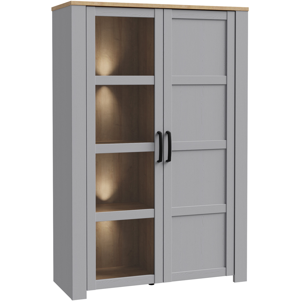 Florence Bohol 2 Door Grey Riviera Oak Display Cabinet Image 5