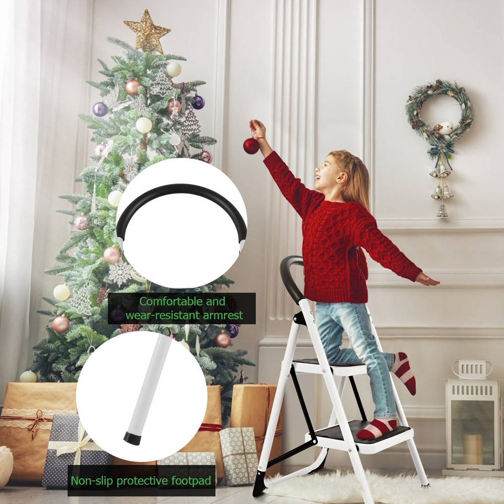 Costway 2 Step Foldable Anti Slip Household Ladder Image 8