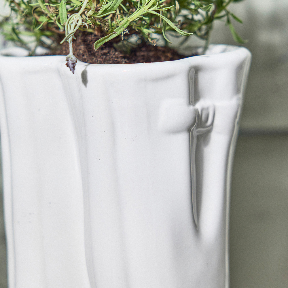 Dibor White Double Wellington Planter 29.5cm Image 3