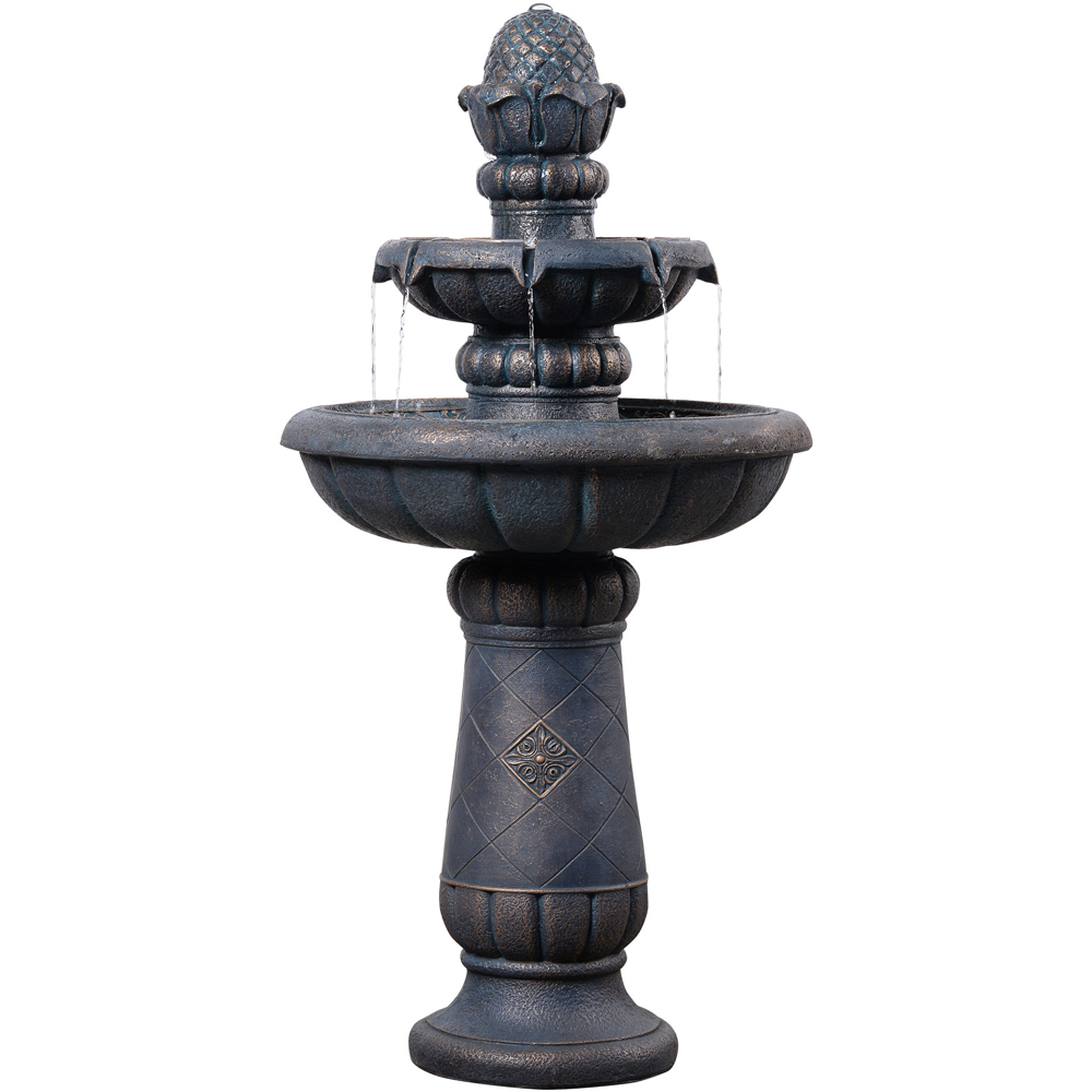 Teamson Home 2-Tier Antique Copper Birdbath Water Fountain 99cm Image 4