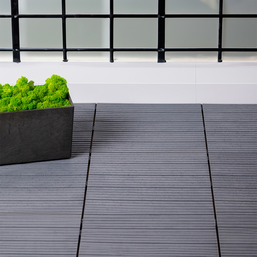 Nicoman Light Grey Cosmopolitan Garden Decking Tile 30cm 10 Pack Image 6