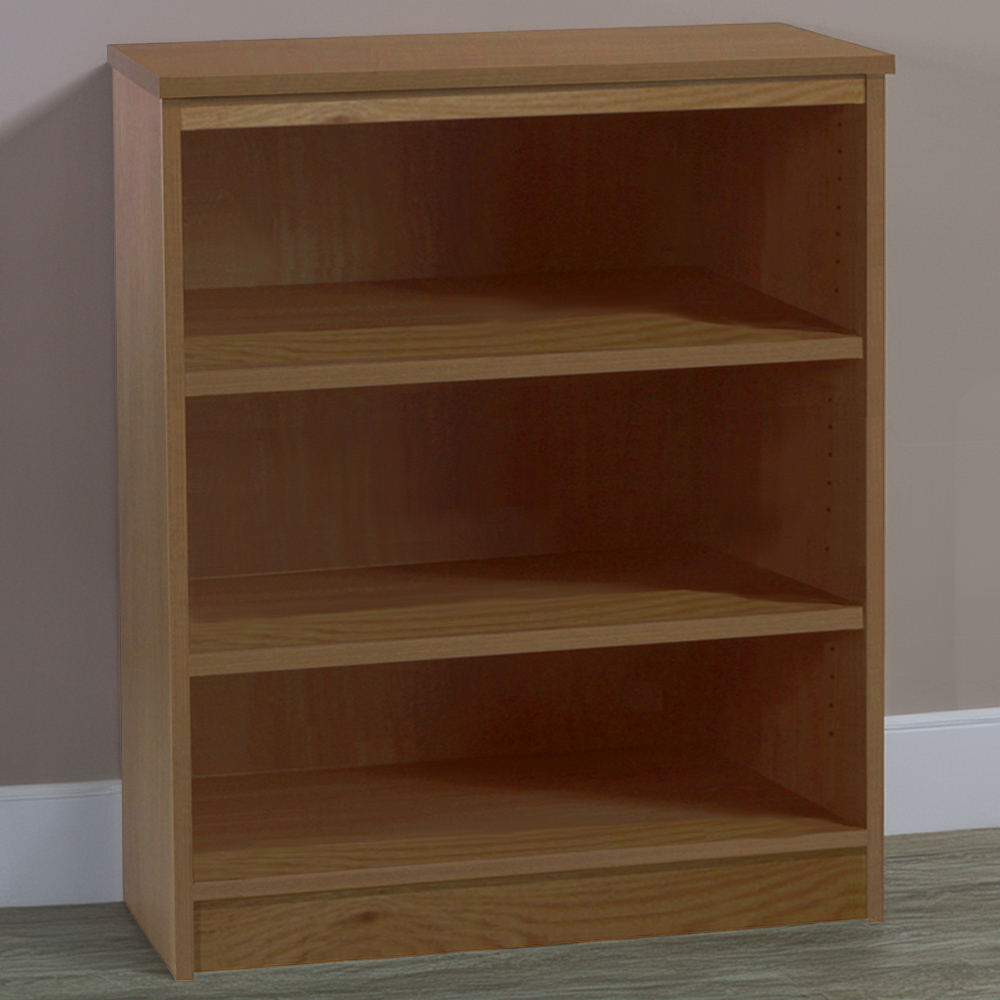 R White Cabinets 3 Shelf English Oak Mid Height Bookcase Image 1
