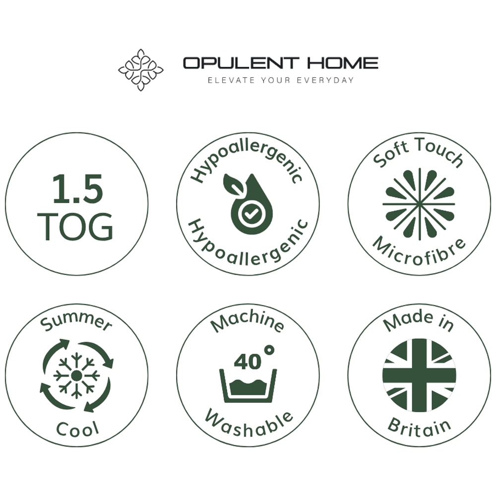 Opulent Home Super King Size White Anti-Allergy Summer Hollowfibre Duvet 1.5 Tog Image 7